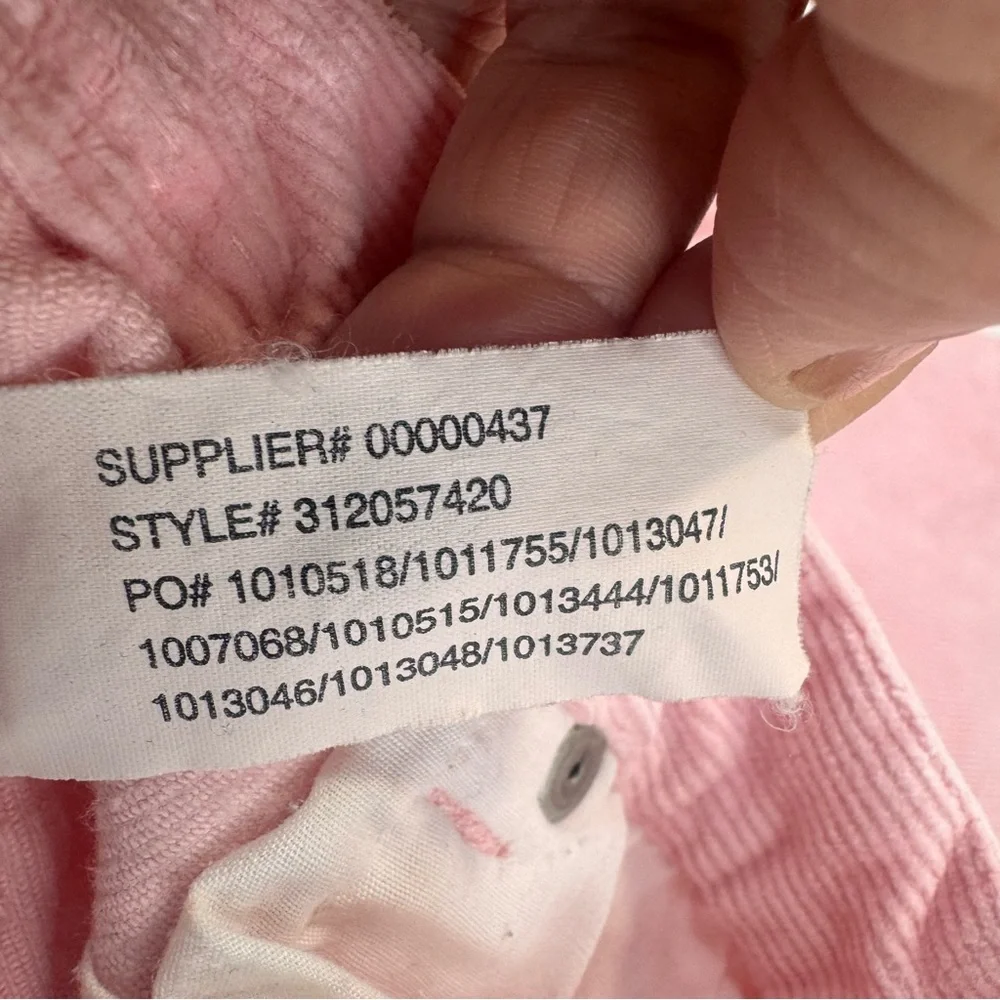 Ralph Lauren Corduroy Pants Girl Size 5 Pink Cotton Preppy Elastic Waste Casual